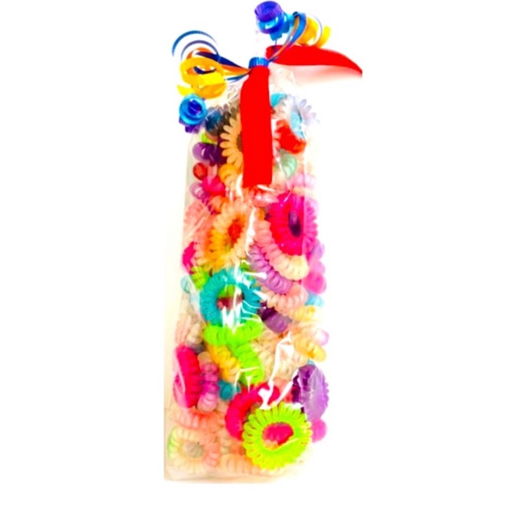🔥100 Assorted Mini Spiral Hair Tie Favor Set – Cute, Colorful & Practical!